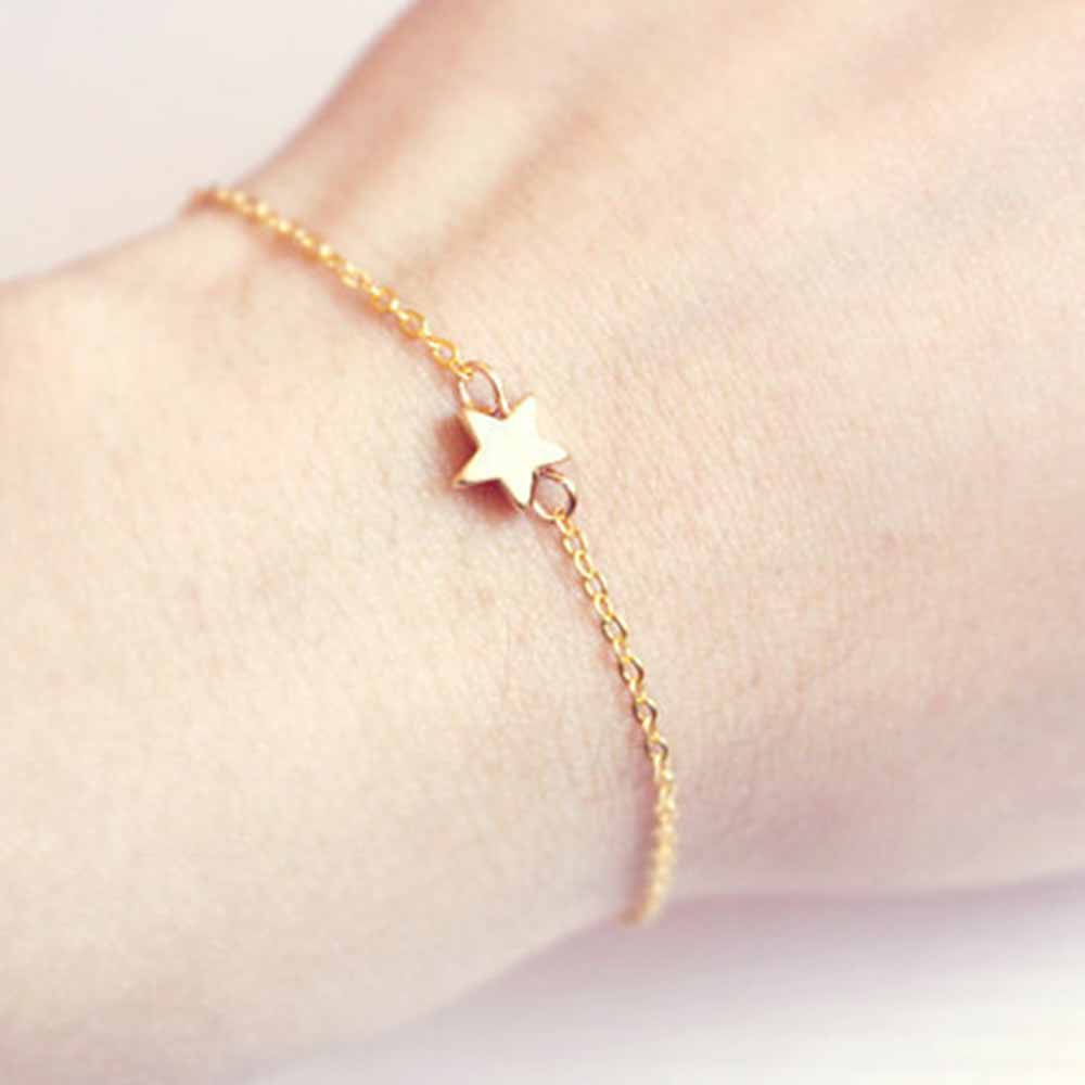 IPARAM pulsera de cadena colgante estrella de cinco puntas pulsera de pareja joyas amistad para amigos amante