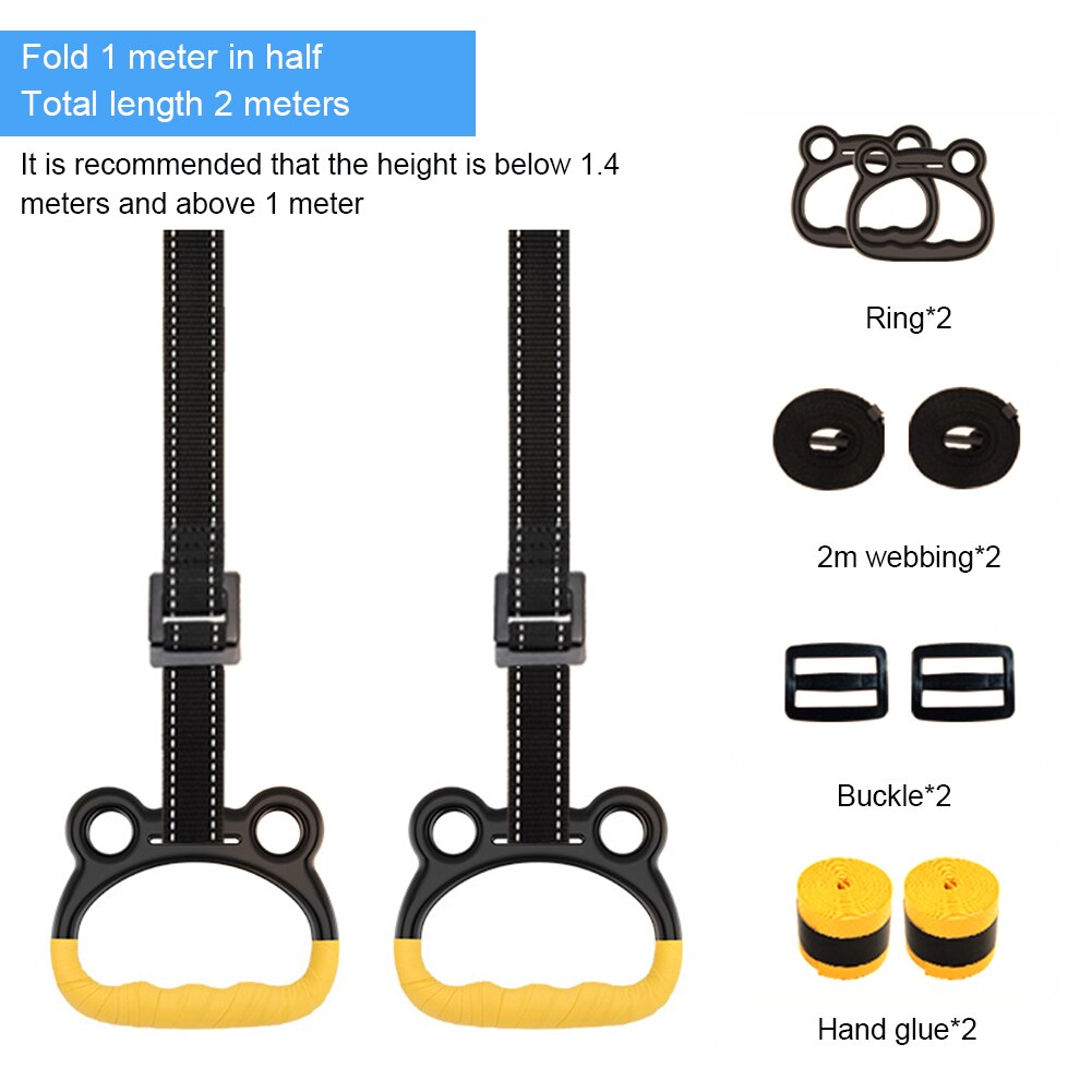 Children Swing Bar Rings Children Hanging Ring Kids Trapeze Swing Bar with Rings for Indoor Outdoor Tree Playground Yard