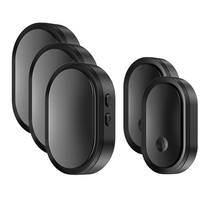 CACAZI Smart Wireless Doorbell Waterproof Touch Button 2 Button 3 Receiver 300M Range Home Security Door Call Bell 36 Ring: black2x3 / UK