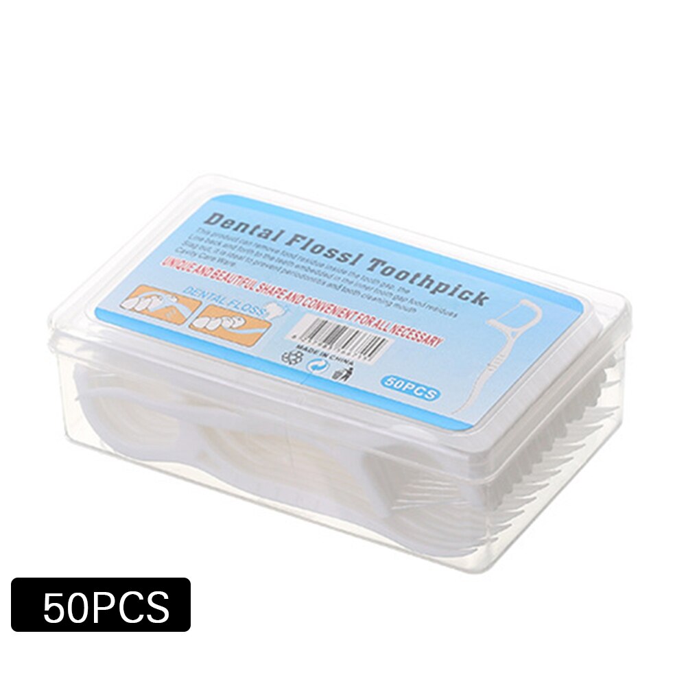 Disposable Flossers Sticks with Portable Travel Case Suitfor Family 50pcs/100pcs Mini Toothpick Box for Hotel Travel EIG88: 50pcs boxed