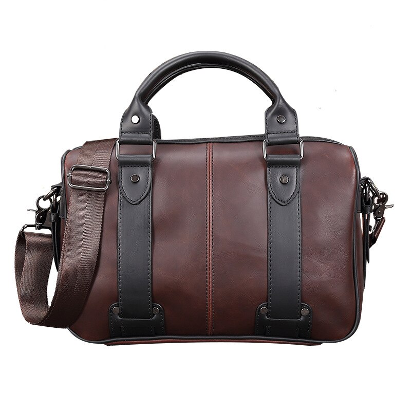 Folder File Bag Men's Handbag Laptop Bag Solid Zipper Retro Bag Briefcase Multifuctional Large Capacity Bag Office SuppliesLD055: Default Title