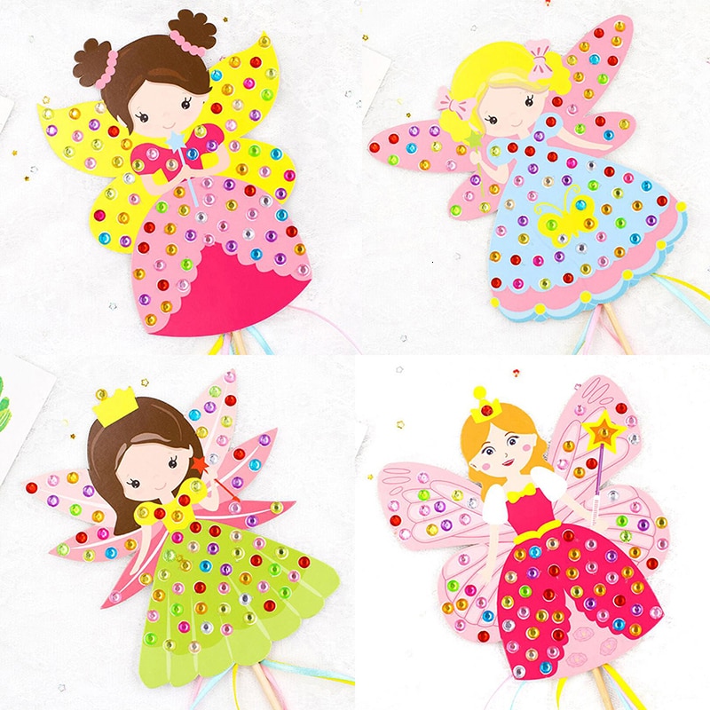 Children DIY Fairy Stick Handmade Princess Magic Stick Toy Handmade Materials Package Sticker Girl DIY Craft Toys