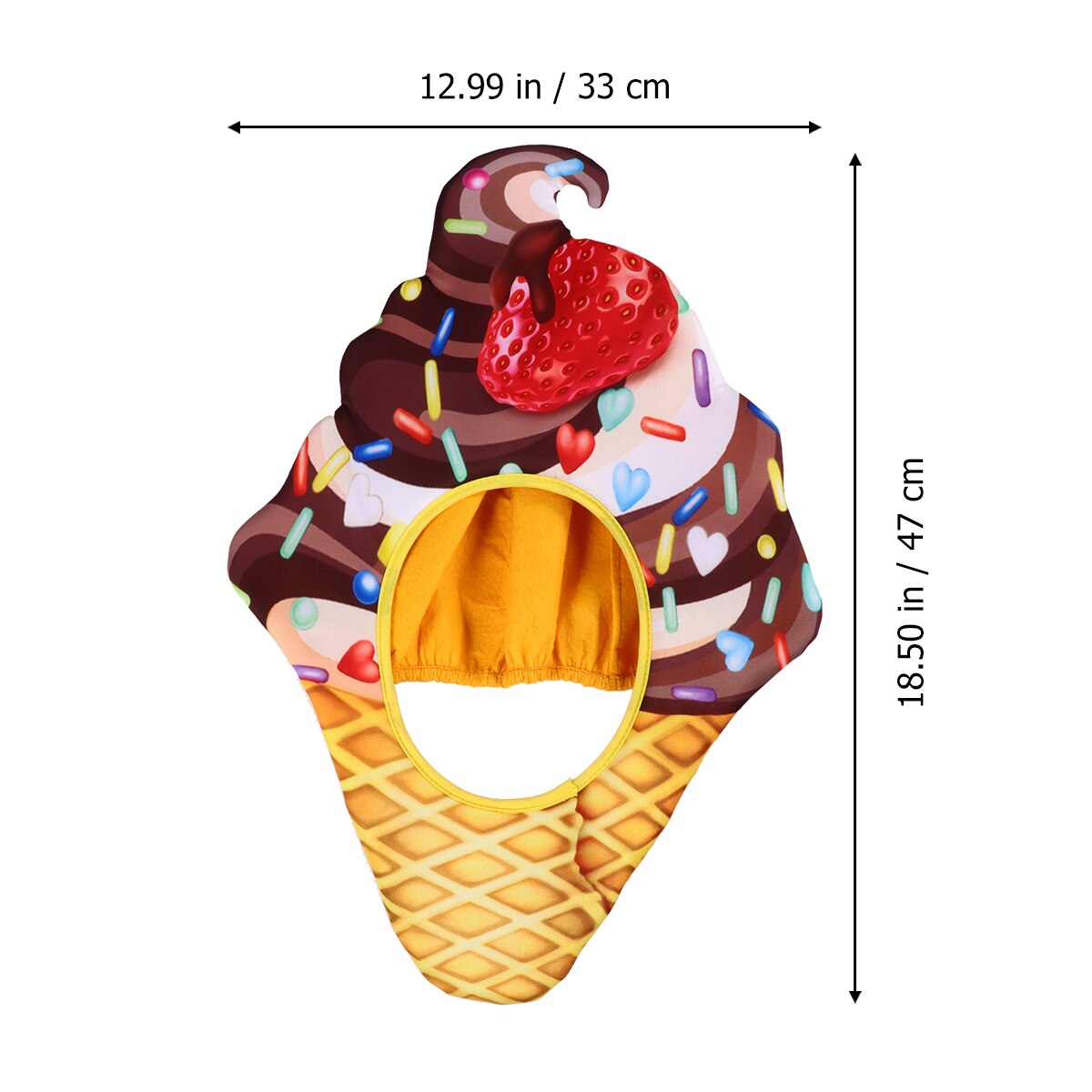 Funny Food Hat Ice Cream Durable Cosplay Safe Decorative Food Cap Party Hat Food Hat for Party Halloween Costumes
