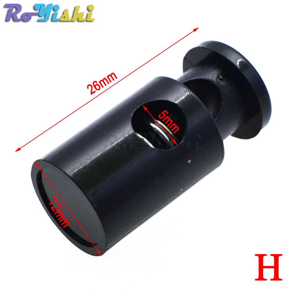 100 Stks/pak Cord Lock Toggle Clip Stopper Plastic Black Voor Tassen/Kleding: C0087-B1