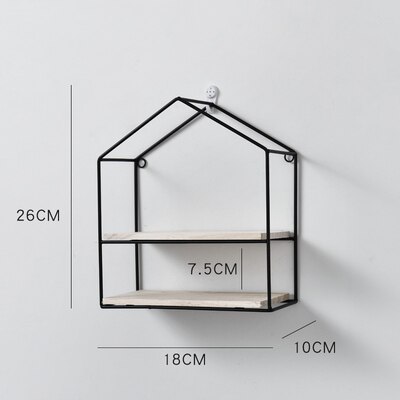 Wooden Gold Storage Racks Hanging Decor Storage Box Flower Pot House Storage Rack Wall Book Figurines Display Crafts Shelves: 10