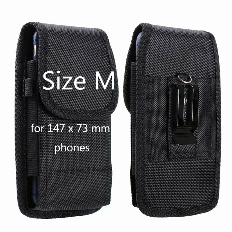 Mobiele Telefoon Heuptas Voor Caterpillar Cat B35 Metalen Clip Holster Pouch Belt Taille Case Voor Doro 7010/7011 Telefoon Riem case: Vertical Case Size M