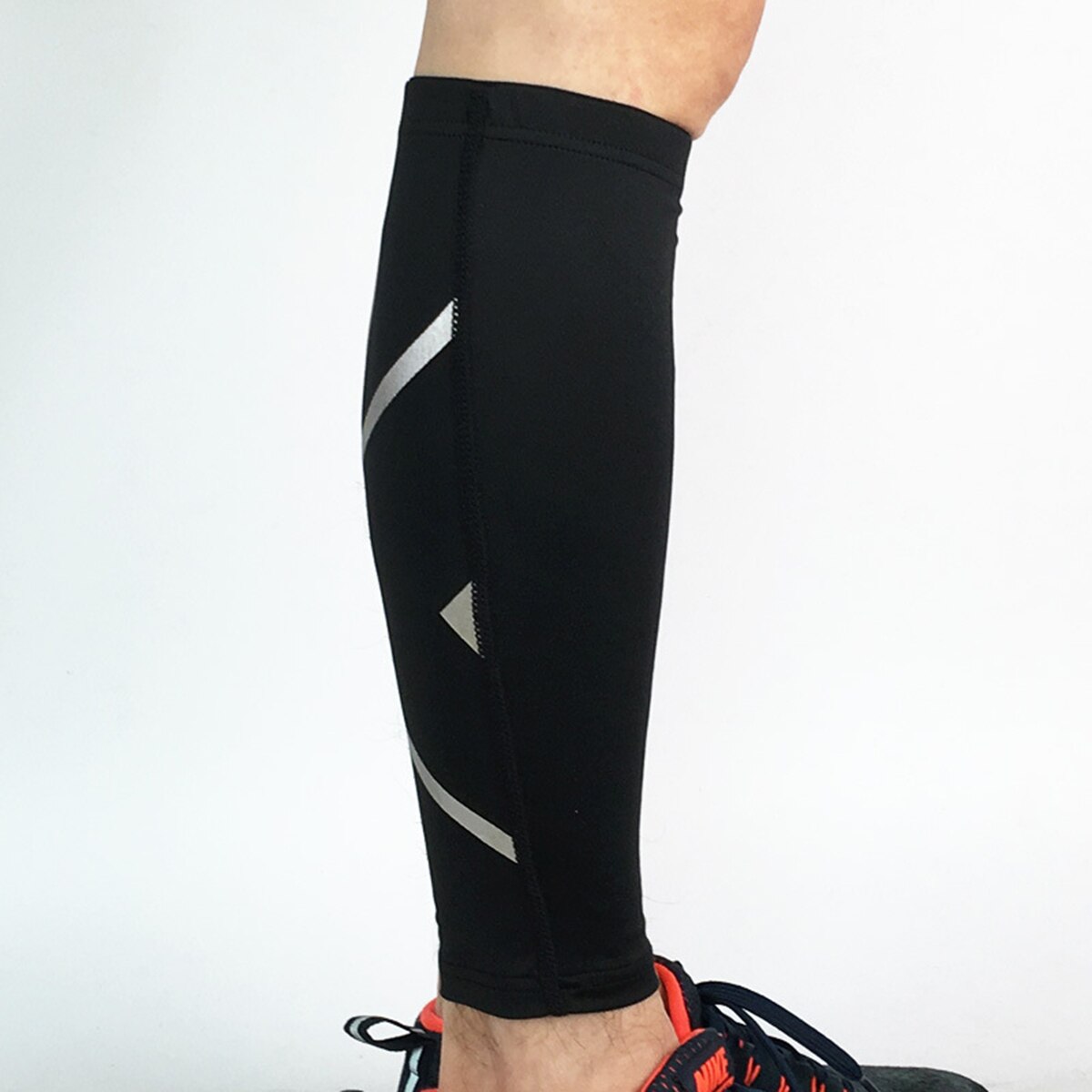 1 Pc Elastische Kalf Mouwen Ondersteuning Sokken Shin Guard Voor Basketbal Fietsen Badminton Wandelen