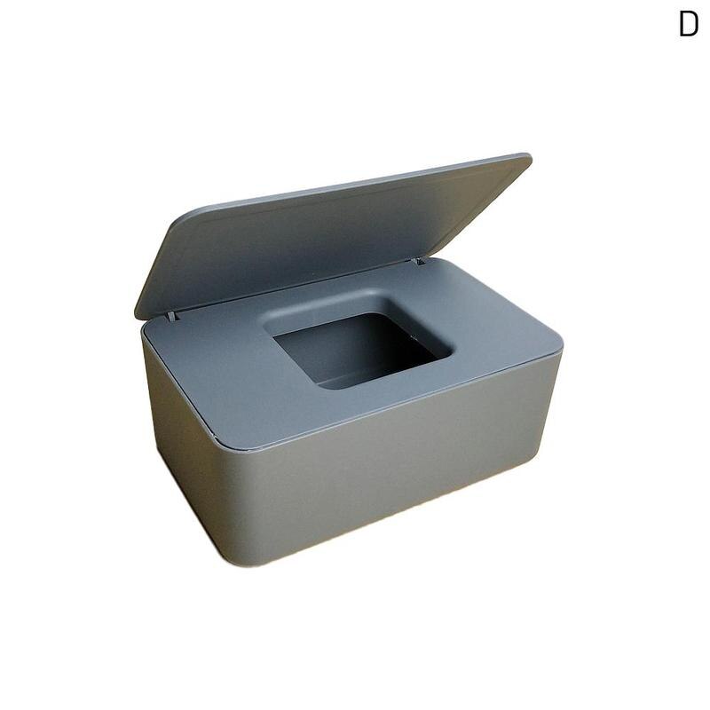 Simplicity Wet Tissue Box Desktop Seal Wipes Paper Storage Box Household Plastic Dust-proof With Lid Tissue Box For Home Of H3s4: grey