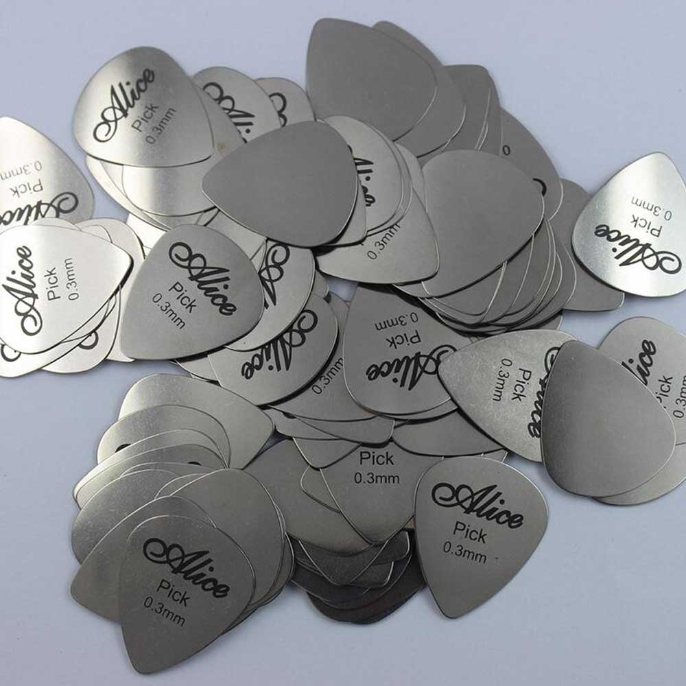 5PCS Guitar Picks Plectrum 0.3mm Alice Stainless Steel Metal Guitar Picks Plectrum Guitar Picks