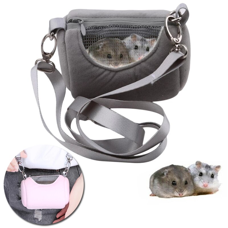 Portable Rodent Rat Cage Bag Travel House Shoulder Strap Detachable Breathable Mesh Hamsters Carrier Bags Pet Supplies