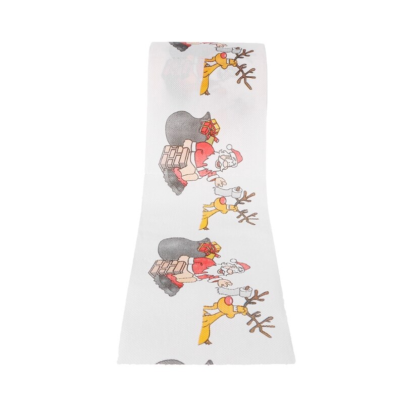 Rollo de papel higiénico para decoración para sala de estar Pro de 2 capas de Navidad Santa Claus Ciervo
