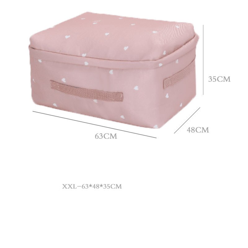 Koreański styl ubrania kołdry organizator tkanina Oxford ubrania składowanie pościeli torba szafa organizator kostka na poduszki kołdra koce: pink XXL