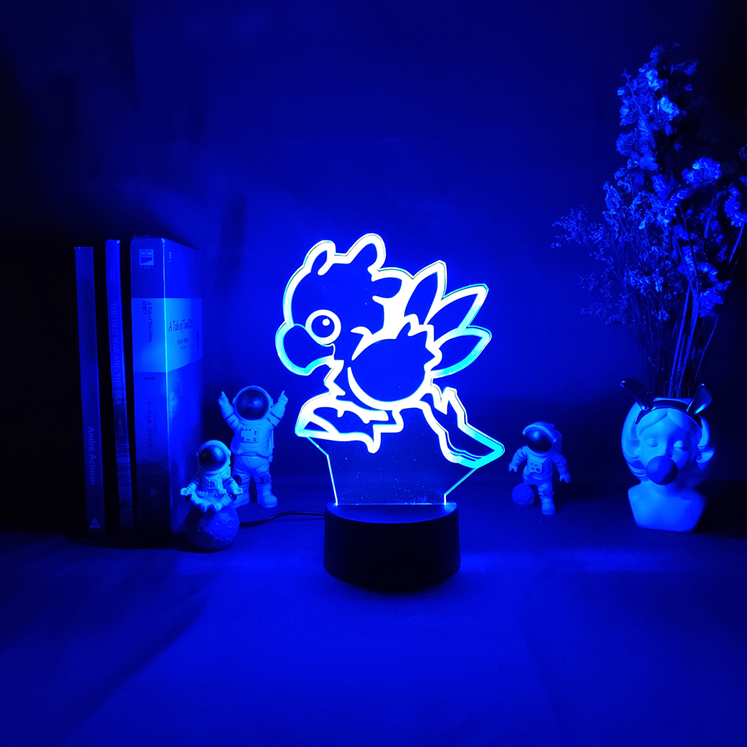 Chocobo in Final Fantasy Game Character 3D LED Nightlight RGB Flashing USB Powered Desk Lamp PC Room Decoration Children's