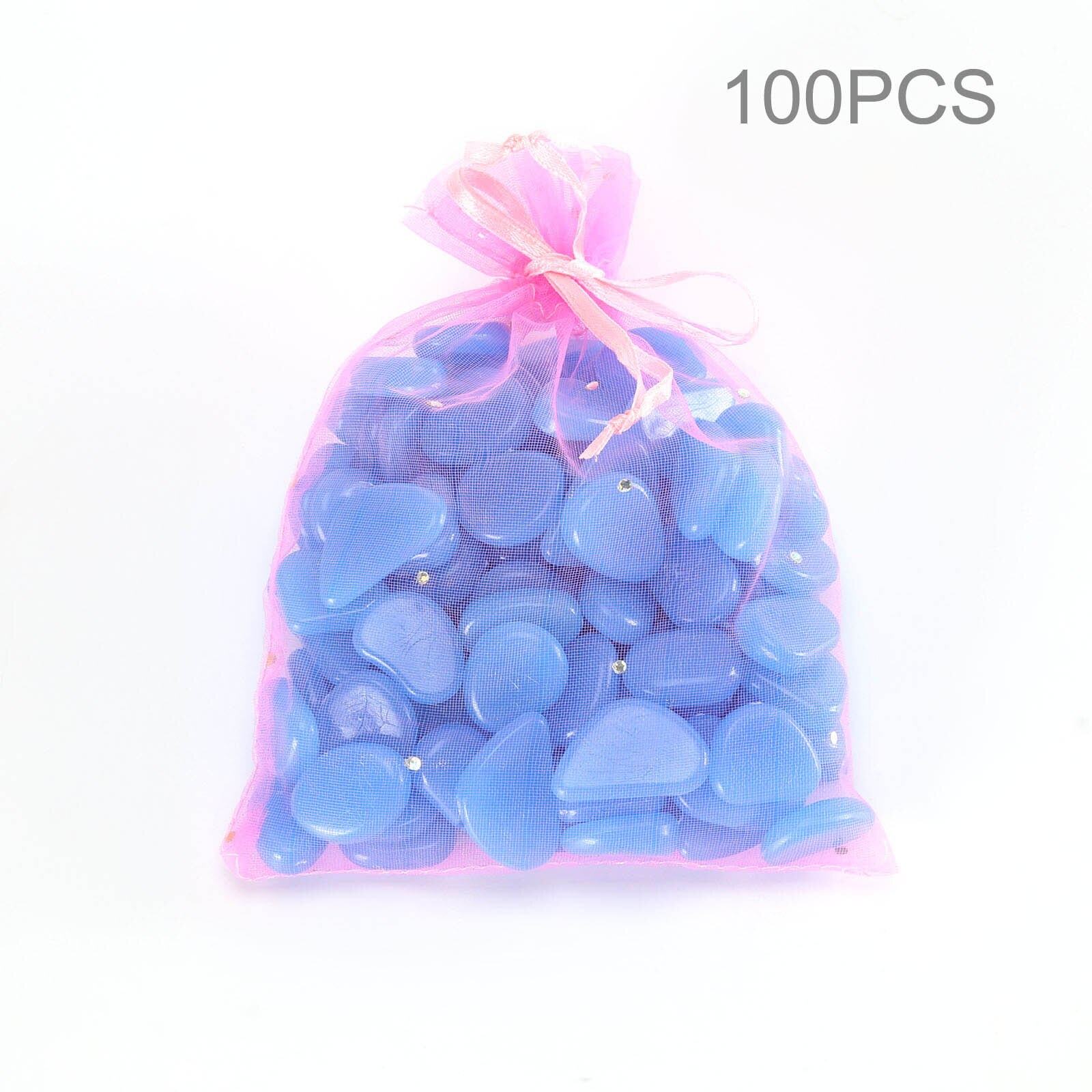 100Pcs Garden Luminous Glowing Stone Pebble Glow in the Dark Garden Glow Stones Rocks for Walkways Garden Path Patio Lawn Decor: Blue