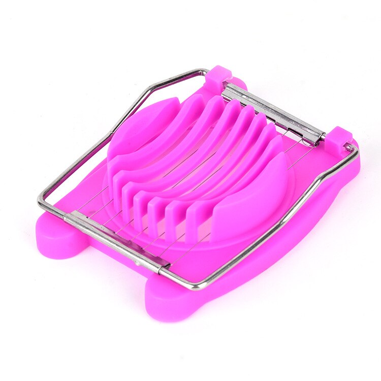 Stainless Steel Boiled Egg Slicer Cutter Mushroom Tomato Kitchen Chopper handle wire boiled egg slicer kitchen tool: rose red