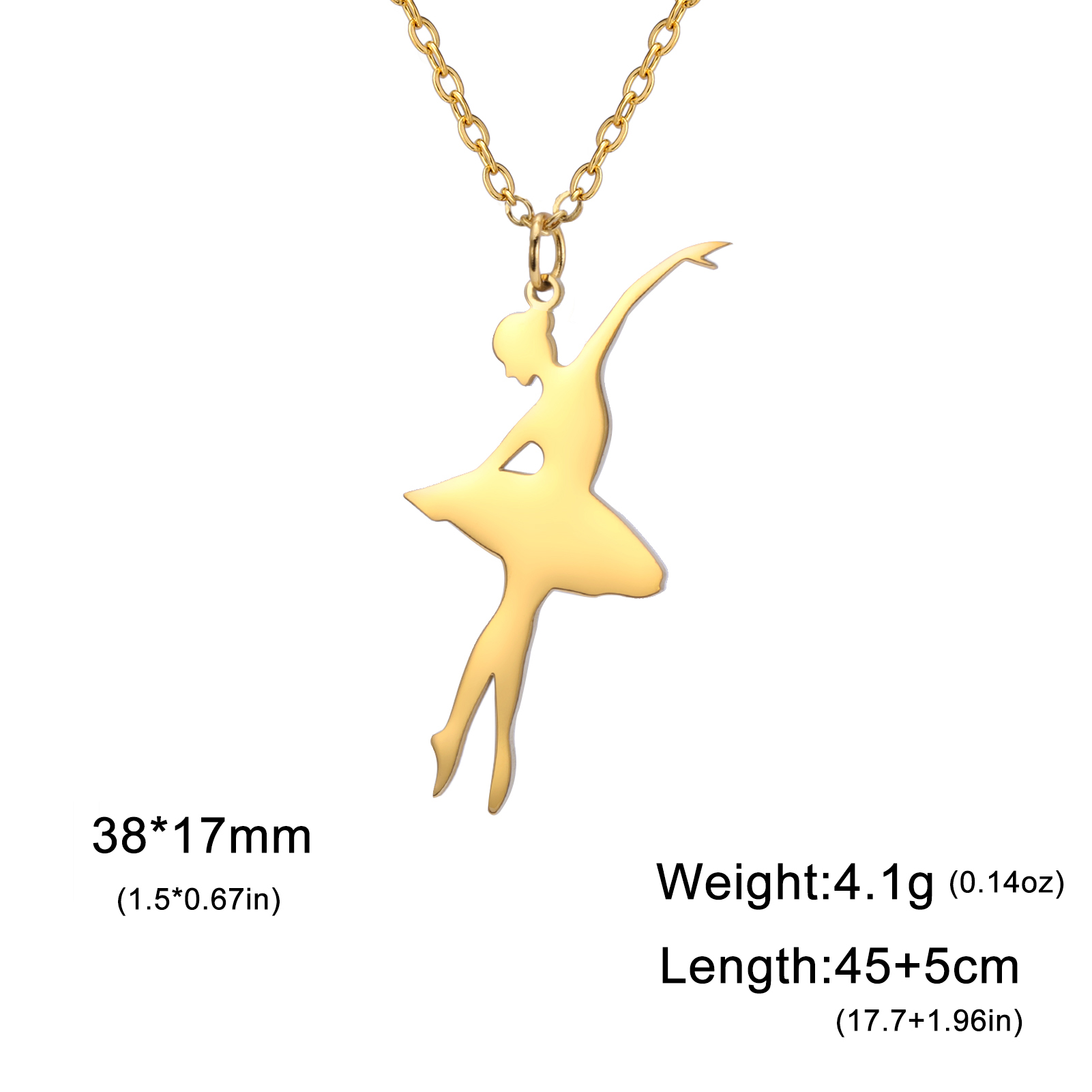 Cazador Ballet Ballerina Dansend Meisje Hanger Kettingen voor Vrouwen Rvs Sieraden Ketting 2025