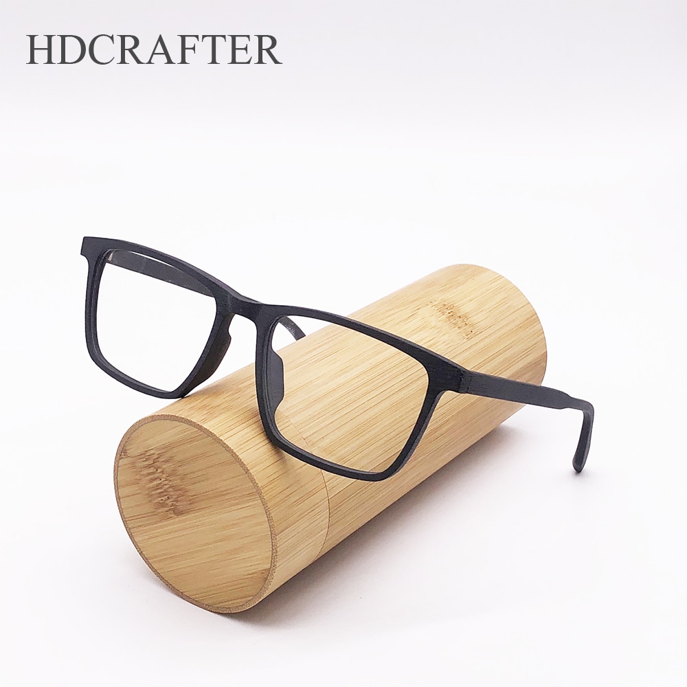 HDCRAFTER Optical Prescription Glasses Frame Men Wood Myopia Progressive Eyeglasses Frame Clear Transparent Spectacles Eyewear