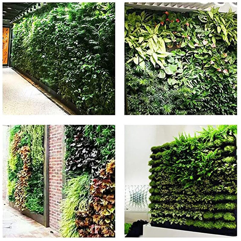 Green Grow Bag Vertical Cross Wall Mounted Hanging Planting Growing Pot Pocket Garden Flowers Bag Home Balcony Planting