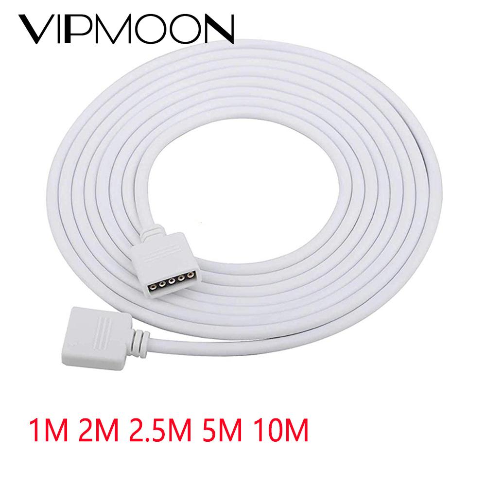 5pin Rgbw Rgbcw Led Connector Extension Cable Cord Wire + Naald Connectors 1M 2M 5M 10M voor 5050 3528 Rgbw Rgbww Led Strip Licht