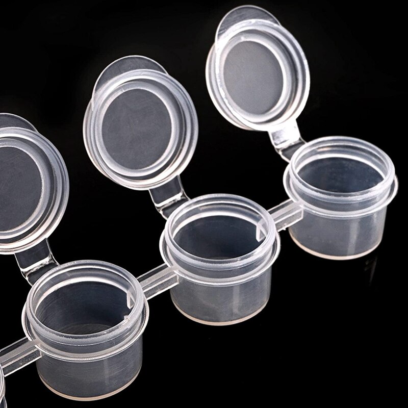 50 Strips Verf Potten Strips,300 Potten 2Ml/0.07 Oz Lege Verf Cup Potten Met Deksels, voor Klaslokalen Schilderijen Art Festivals