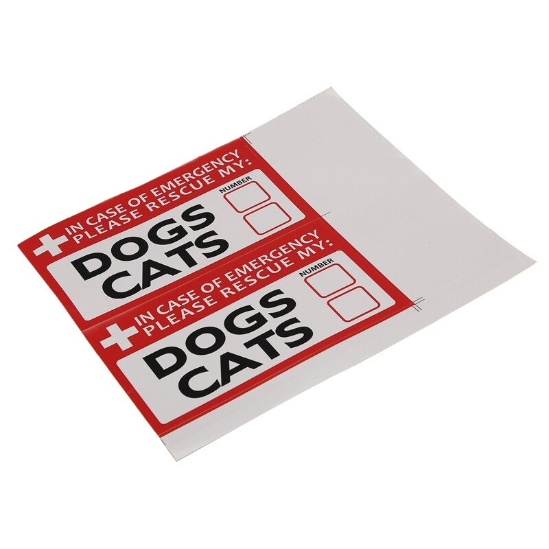 10Pc In Geval Van Nood Rescue Mijn Honden Kat Sticker Vinyl Decal Besparen Huisdier Veiligheid