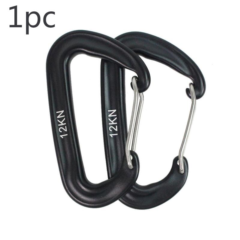 Gancho para escalada, mosquetón en forma de D, hebilla de alpinismo, cierre de seguridad 12KN, accesorios para escalada al aire libre: 4