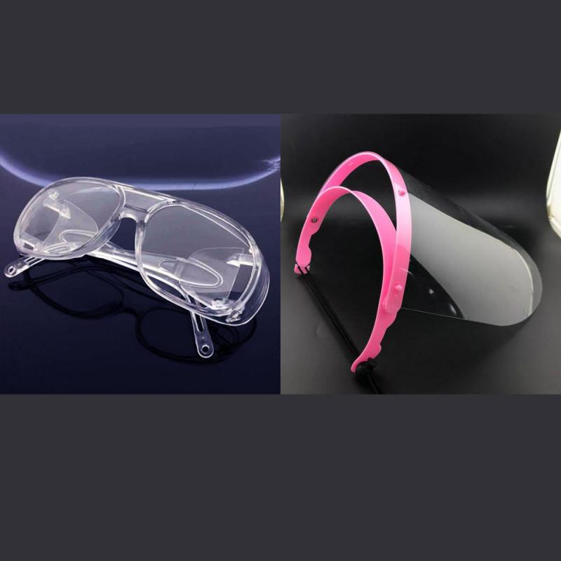 Foldable Adjustable Anti-fog Safety Goggles Anti-Sneeze Liquid Eye Protection Anti-Droplets Windproof Lab Glasses Clear Lens: 2