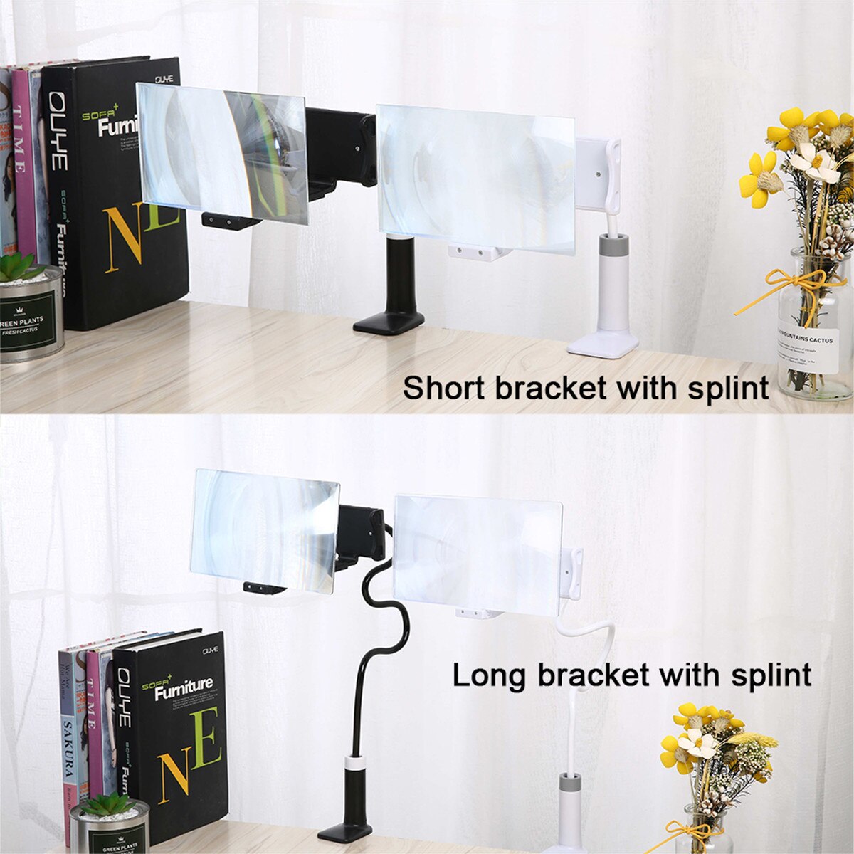 360 Graden Telefoon Screen Magnifier Beugel Vergroten Stand Ogen Bescherming Vouwen Magnifie Screen Display Versterker Expander