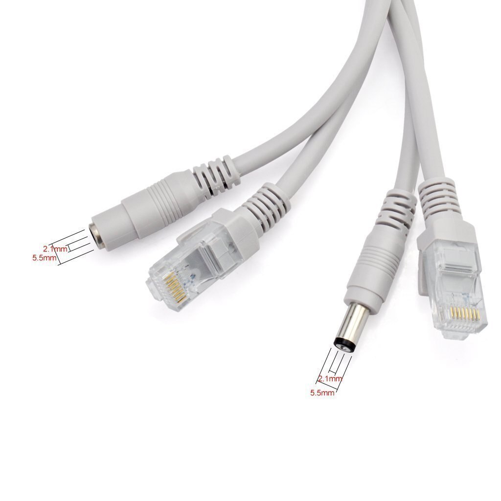 5m CCTV Network Cable RJ45 CAT5/CAT-5e Cable + DC Power Extension CCTV network Ethernet Cable For IP Camera NVR System
