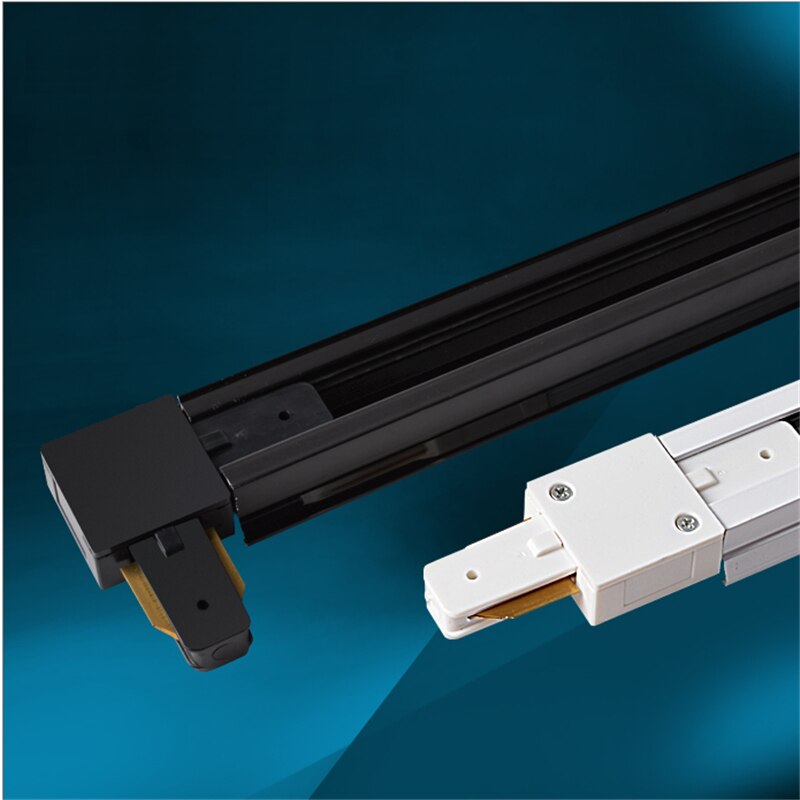 10 stks/partij led Track light rail voor 2 lijn, 150/200 cm aluminium wit en zwart lead rail met connectoren, plafond/wall mounted