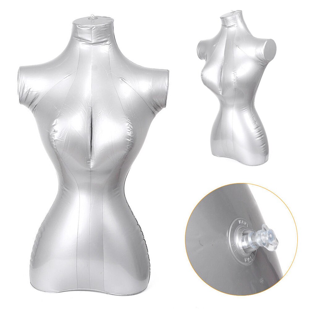 1pc Female Tailors Body Form Mannequin Display Dummy Torso Inflatable Hang Gray For Cloth Store Clothing Display