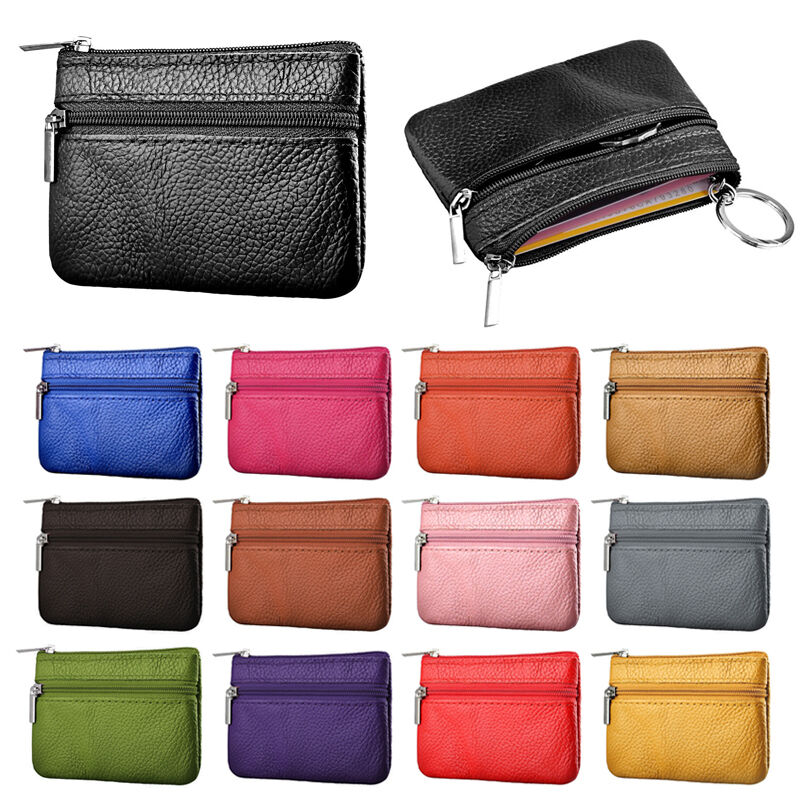 Women Men Leather Coin Purse Mini Wallet Clutch Zipper Small Change Soft Bag Mini Bag Cute Coin Purses For Christmas