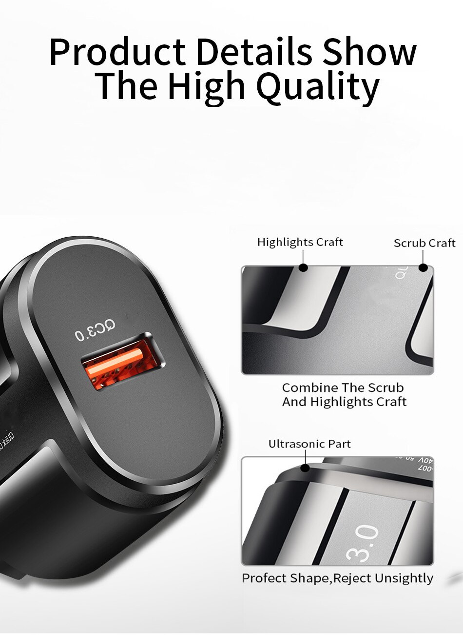 18W Quick Charge 3.0 Usb Charger Qc 3.0 4.0 Voor Samsung A50 Iphone Xr 11 8 7 Xiaomi Huawei usb Plug Telefoon/Fast Charger Adapter