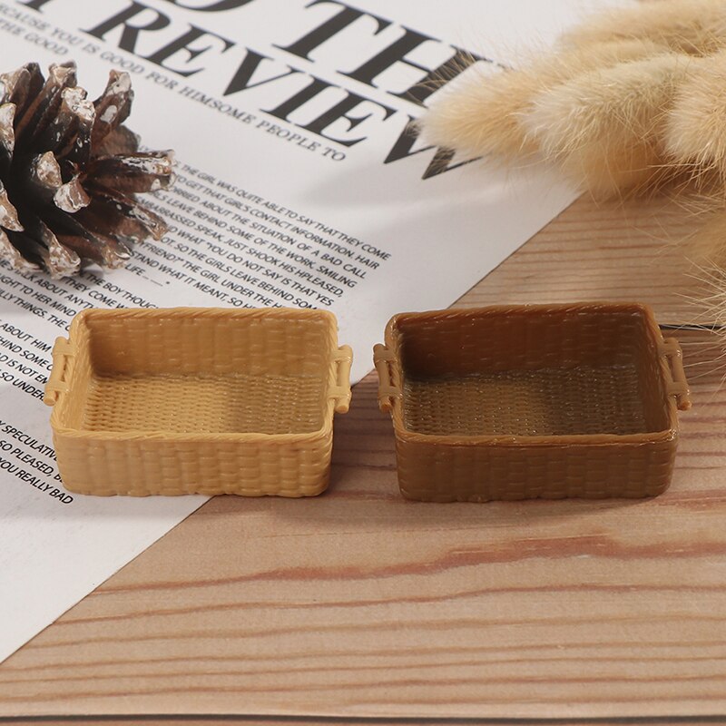 1 Pc 1/12 Scale Mini Dollhouse Miniature Resin Food Storage Basket Model Accessories Toys