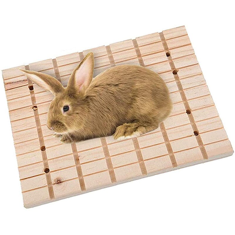 Konijn Voet Pad Krassen Hout Board Vierkante Groeven Slijpen Klauwen Dek Voor Kleine Dieren Bunny Chinchilla Cavia