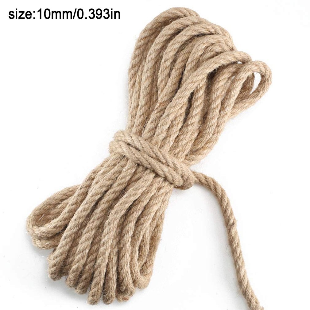 10 Mm Hemp Rope 10m Jute Rope Natural Hemp Cord Jute Rope Tug Of War Rope String Strong Jute Cord Craft Cord