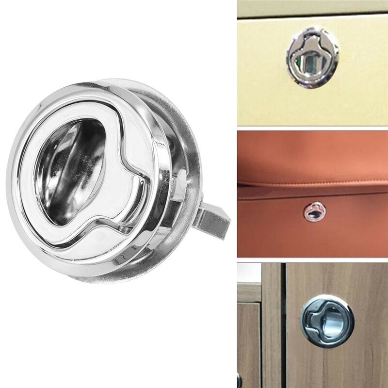 Zinc Alloy Recessed Invisible Cup Door Handle Privacy Hidden Door Locks Cabinet Pulls Fire Proof Disk Ring Handle