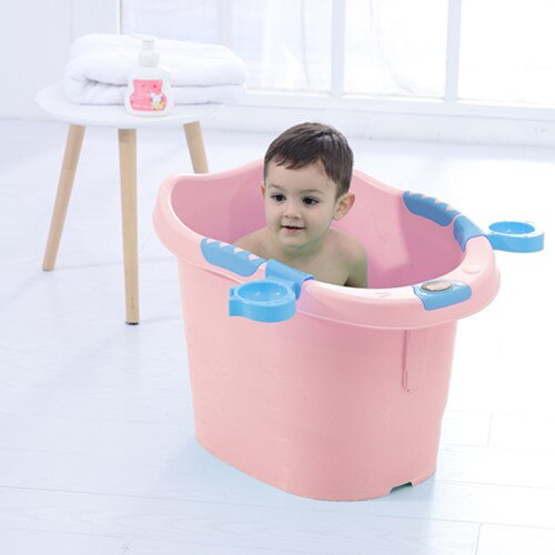 Kinderen Bad Wetenschappelijke Terug Bescherming Anti-Slip Stabiele Praktische Temperatuur-Sensing Bad Vat Bidet: nontemperature pink