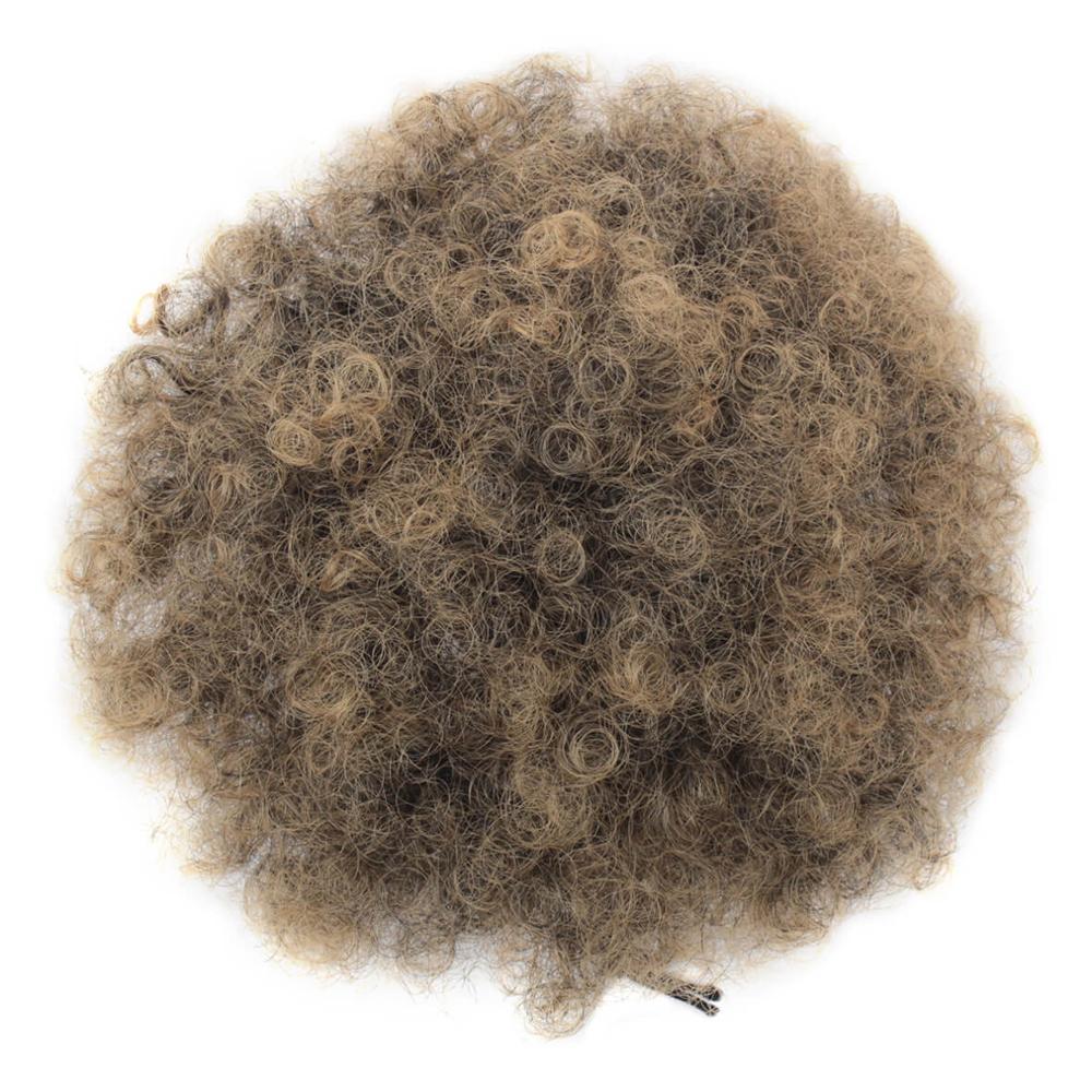 Leven syntetisk høj fluffy sort hestehale hårnåle snoretræk kort fiber krøllet hår hestehale til sorte kvinder