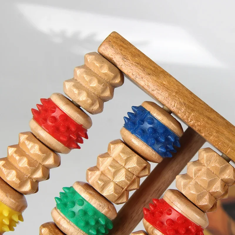 Wooden Foot Massager Roller Acupressure Relax Massage Pain Stress Relief Shiatsu Roller Feet Care Massager foot spa