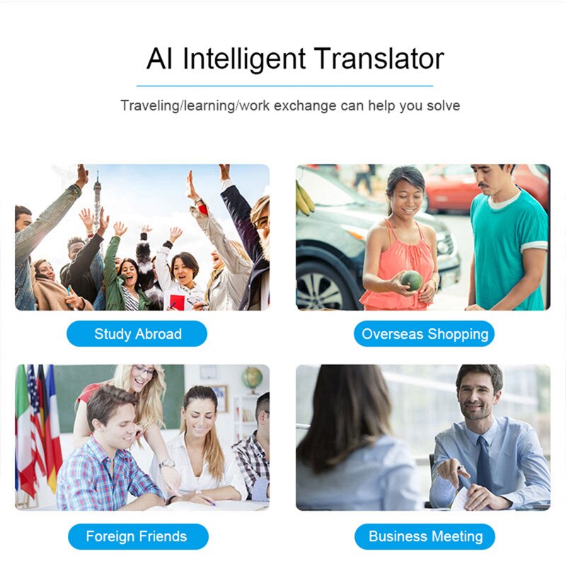 Portable Mini Intelligent Voice Translator 40 Language Translator Bluetooth Wireless Two-way Real-time Voice For Travel Business