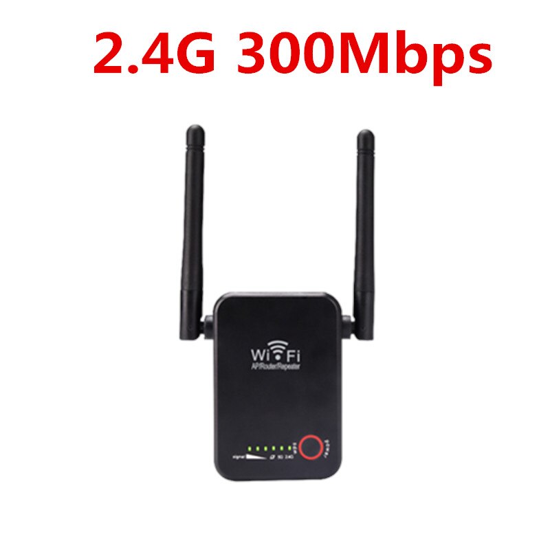 Kuwfi wifi repetidor banda dupla 2.4/5g 1200mbps poderoso wifi roteador wi-fi extensor 4 * 2dbi antena de longo alcance wlan wi-fi amplificador: US Plug / Black-300Mbps