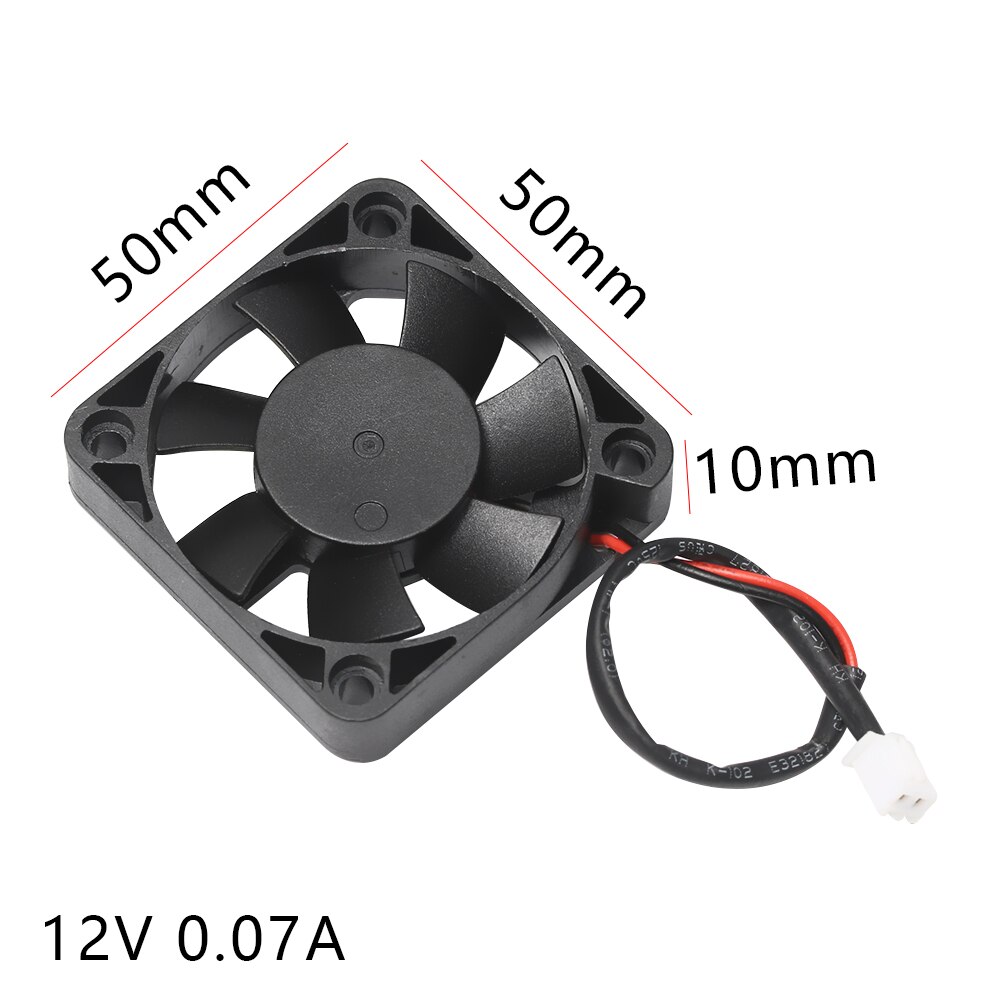 1/2Pcs 12V Mini Computer Fans Cooling Cooler Small 50mm x 10mm DC Brushless with PC 2-pin Power Tool Accessories