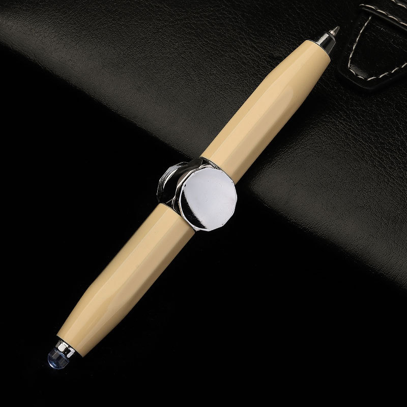 Led Fingertip Spinning Pen Fidget Anxiety Decompression Gyro Metal Ballpoint Gyroscope Pen Writing Pens school For Kids Adults: Putty