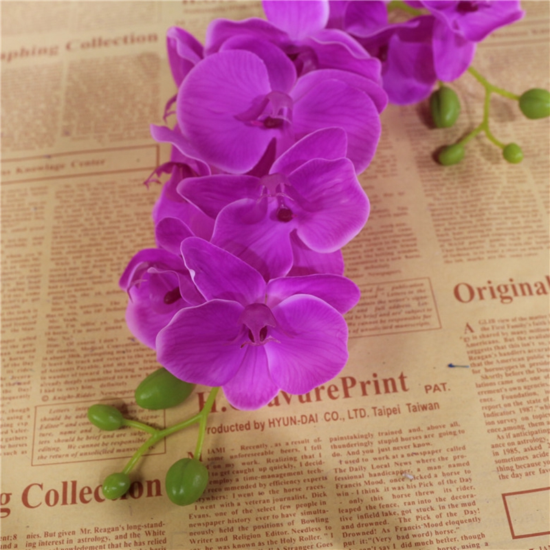 Künstliche Orchidee Phalaenopsis in 'Erde', 9-fach, 120 cm, Real Touch, weiß
