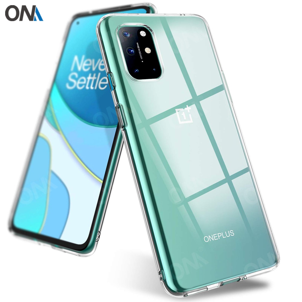 Coque pare-chocs transparente en Silicone TPU pour OnePlus, pour modèles 8T / 8T Plus 5G, 1 + 8T 5G, 6.55