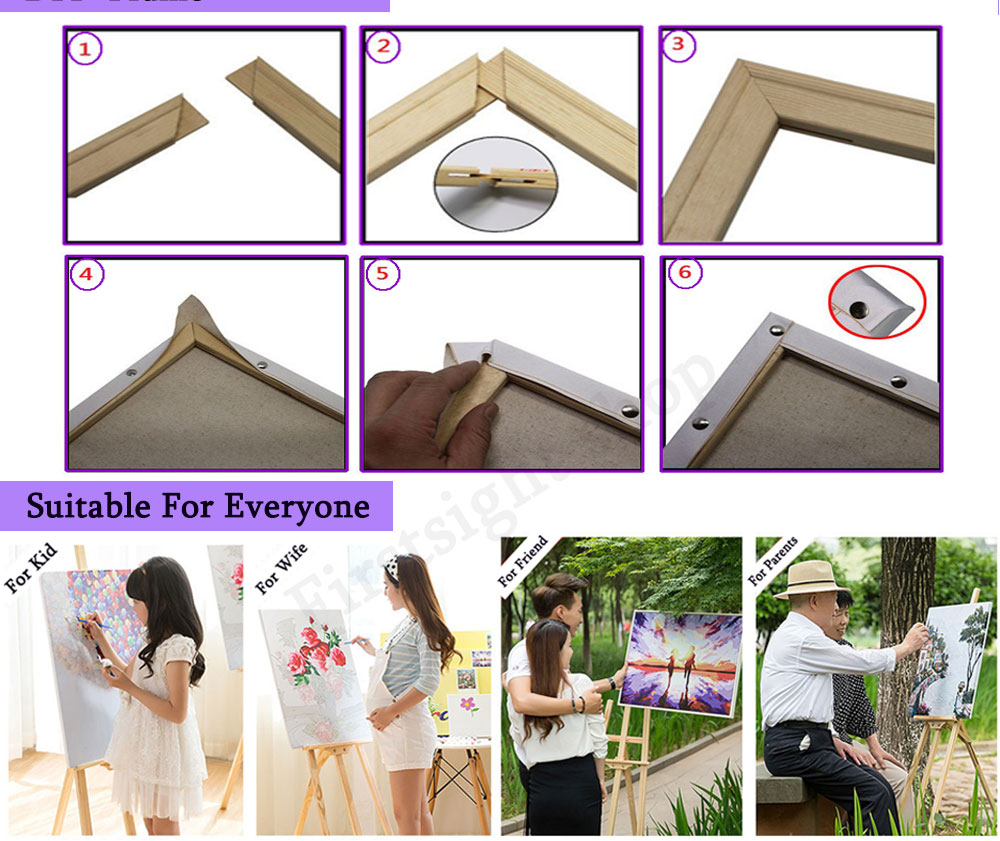 Oil Painting Frame Four Seasons Tree Landscape DIY Painting By Numbers Kit Paint On Canvas Painting Calligraphy For Home Decor