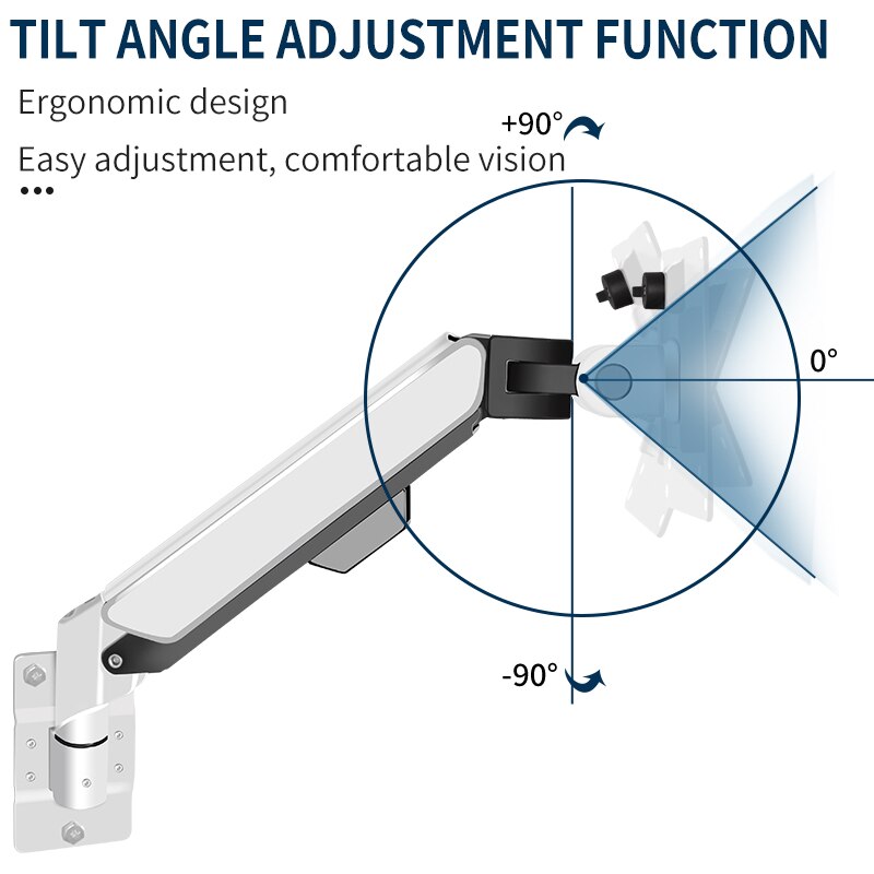 HILLPORT Monitor Stand Game Gas Spring Arm LED LCD TV Wall Mounted 10" -32" Aluminum Alloy Load2-9kgs