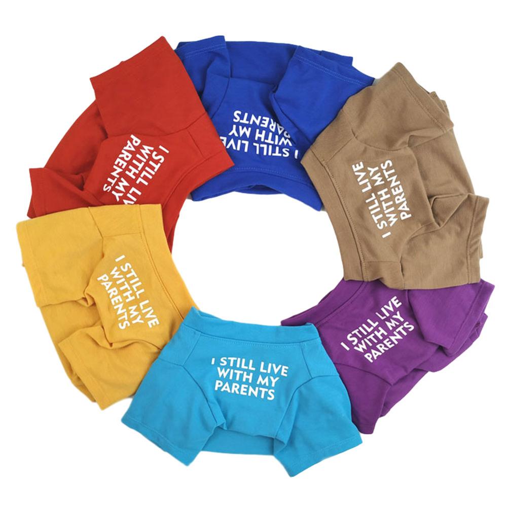 ademende zomer/lente hondenkleding zachte letters gedrukt Franse Bulldog huisdierkleding mode T-shirt voor hond