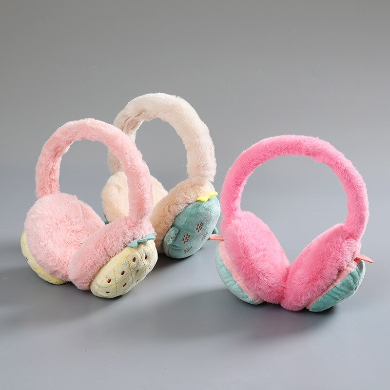Orejeras bonitas de frutas para mujer, calentadores de orejas, cubierta de oreja plegable cálida, auriculares para chicas, diadema, ciclismo al aire libre